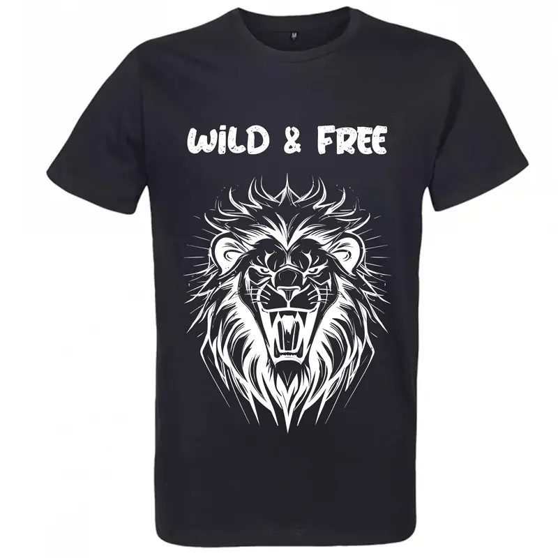 t shirt Lion Wild and Free - pour homme - Atypics t shirt Lion Wild and Free - pour homme - Atypics