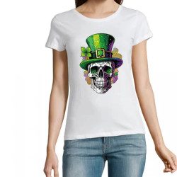 Tee-shirt tête de mort Saint Patrick pour femme | Atypics