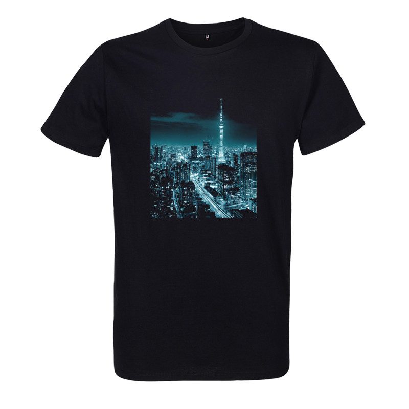 t-shirt homme noir imprimé tokyo tour t-shirt homme noir imprimé tokyo tour