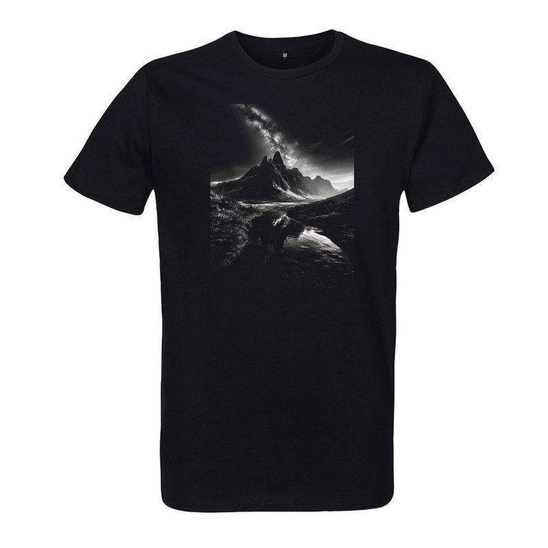 t-shirt homme noir imprimé montagne noire t-shirt homme noir imprimé montagne noire