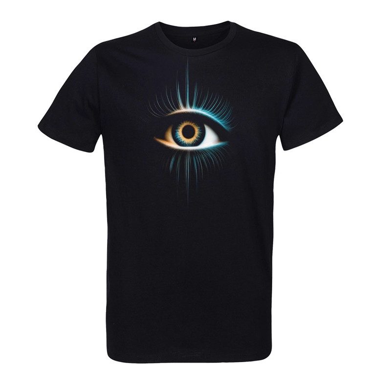 t-shirt homme noir imprimé superbe œil t-shirt homme noir imprimé superbe œil
