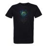 t-shirt homme noir imprimé plume de paon