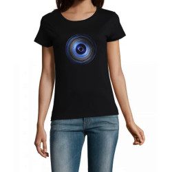 T Shirt vinyl bleu pour femme