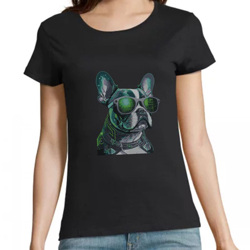 T-Shirt Bouledogue Matrix - pour femme T-Shirt Bouledogue Matrix - pour femme