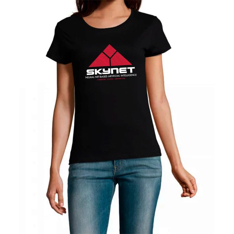 t-shirt Skynet noir pour femme t-shirt Skynet noir pour femme
