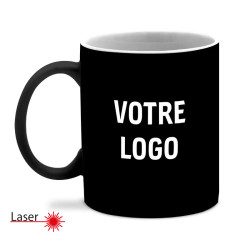 Mug noir et blanc personnalisable gravure laser