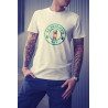 t-shirt blanc 100% coton pour homme imprimé saint patrick's day et choppe de bière