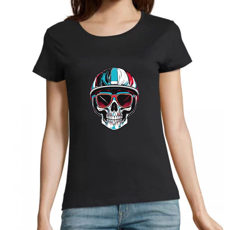 T Shirt Skull Biker- pour femme T Shirt Skull Biker- pour femme