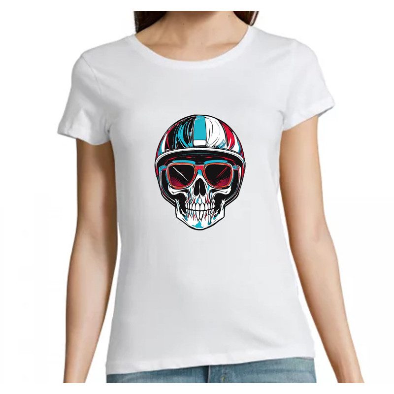 T Shirt Skull Biker pour femme T Shirt Skull Biker pour femme
