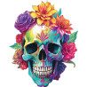 T Shirt Skull Flowers- pour femme