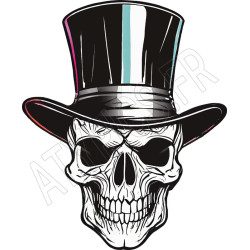 T Shirt Skull Top Hat pour femme