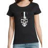T Shirt Skull Top Hat - pour femme