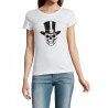 T Shirt Skull Top Hat- pour femme