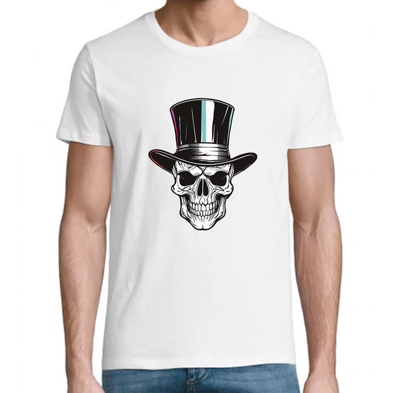 T Shirt Skull Top Hat - pour Homme - Atypics T Shirt Skull Top Hat - pour Homme - Atypics