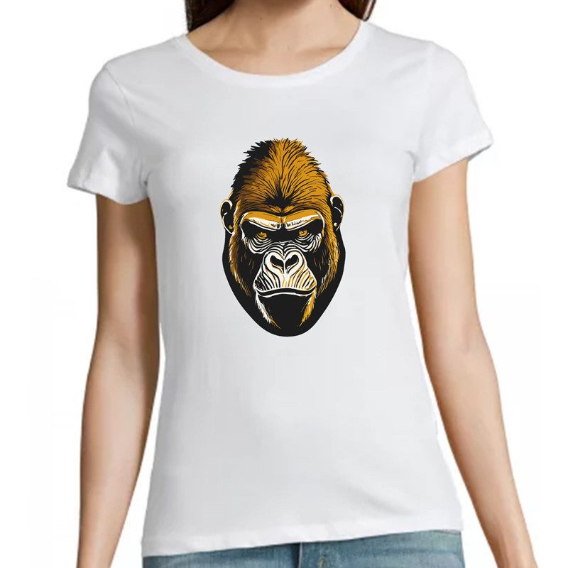 T Shirt gorille- pour femme T Shirt gorille- pour femme