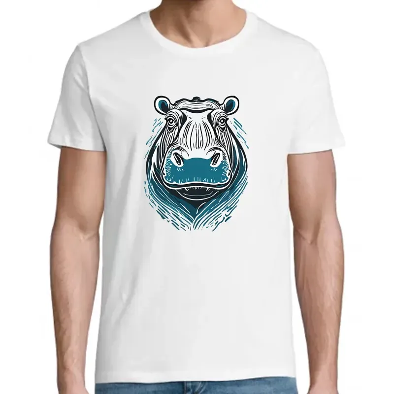 T Shirt hippopotame- pour Homme - Atypics T Shirt hippopotame- pour Homme - Atypics