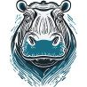 T Shirt hippopotame- pour femme
