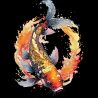 détails t-shirt homme 100% coton  imprimé d'une carpe koï aux superbes couleurs