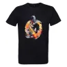 t-shirt noir homme 100% coton  imprimé d'une carpe koï aux superbes couleurs